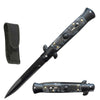 8.75" Italian Stiletto Automatic Knife Black Marble Handle - TOPHATTER'S ARMORY DEALS Collectible Weapons - Tophatter Daily Deals