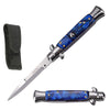 8.75" Italian Stiletto Automatic Knife Blue Marble Handle - TOPHATTER'S ARMORY DEALS Collectible Weapons - Tophatter Daily Deals