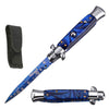 8.75" Italian Stiletto Automatic Knife Blue Pearl Handle - TOPHATTER'S ARMORY DEALS Collectible Weapons - Tophatter Daily Deals