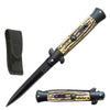 8.75" Black Italian Stiletto Automatic Switch Blade Knife Stag Handle - TOPHATTER'S ARMORY DEALS Collectible Weapons - Tophatter Daily Deals