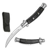9.75" Black Italian Stiletto Switch Curved Blade Pocket Knife - TOPHATTER'S ARMORY DEALS Collectible Weapons - Tophatter Daily Deals
