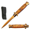 8.75" Classic Golden Italian Stiletto Switchblade Automatic Knife - TOPHATTER'S ARMORY DEALS Collectible Weapons - Tophatter Daily Deals