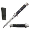 9" Black Marble Italian Stiletto Switch Kris Blade Pocket Knife - TOPHATTER'S ARMORY DEALS Collectible Weapons - Tophatter Daily Deals