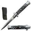 9.75" Italian Milano Stiletto Black Pearl Handle Automatic Knife - TOPHATTER'S ARMORY DEALS Collectible Weapons - Tophatter Daily Deals