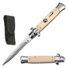 9.75" Italian Milano Stiletto Ivory Handle Automatic Knife - TOPHATTER'S ARMORY DEALS Collectible Weapons - Tophatter Daily Deals
