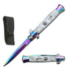 9.75" Italian Milano Stiletto White Pearl Switchblade Knife - TOPHATTER'S ARMORY DEALS Collectible Weapons - Tophatter Daily Deals