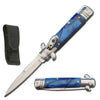 7.75" Automatic Switchblade Lever Lock Knife - Blue Pearl Handle - TOPHATTER'S ARMORY DEALS Collectible Weapons - Tophatter Daily Deals