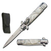 7.75" Automatic Switchblade Lever Lock Knife - White Pearl Handle - TOPHATTER'S ARMORY DEALS Collectible Weapons - Tophatter Daily Deals