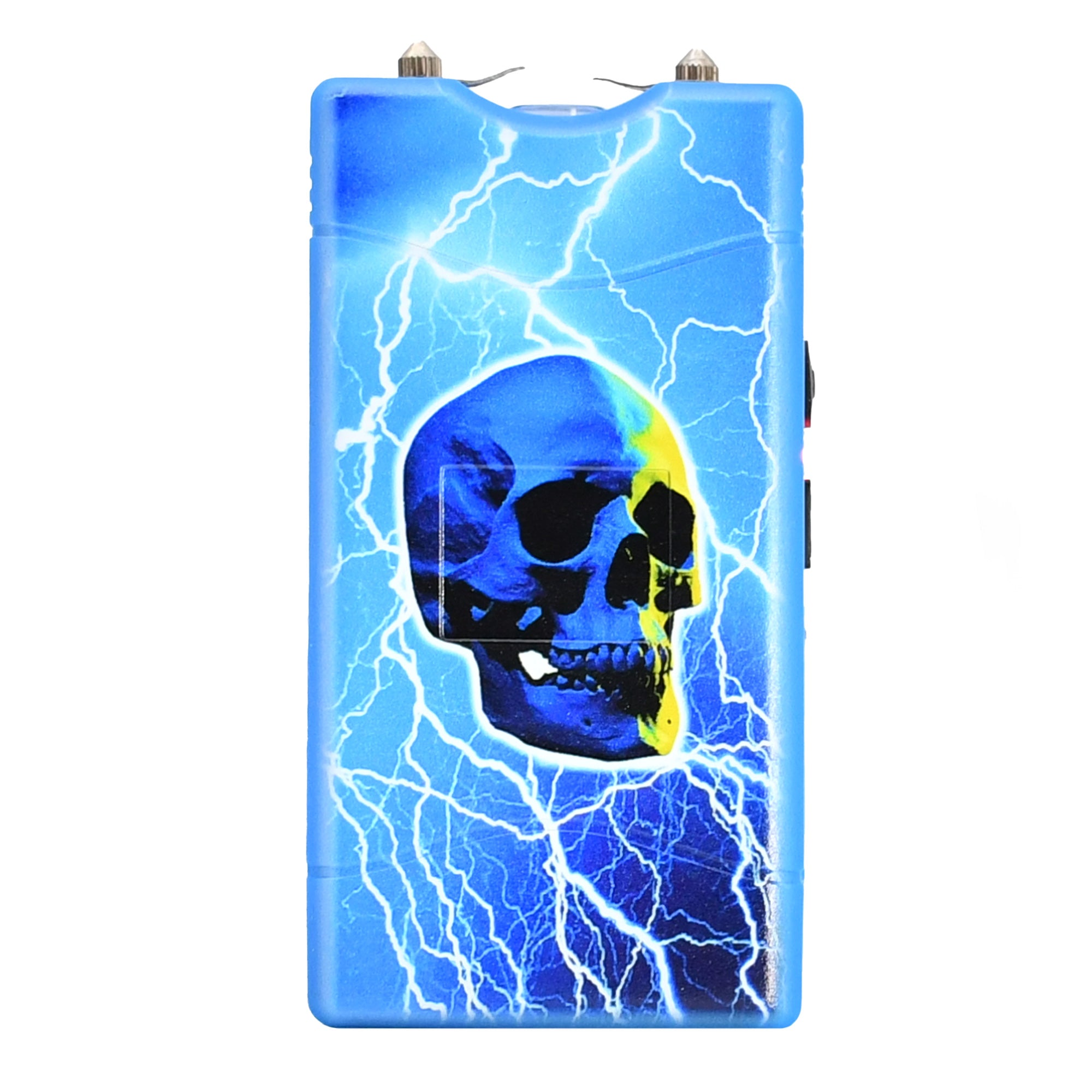 Self Defense Blue Skull Stun Gun Rechargeable LED Flashlight - Tophatter's Guns'N'Weapons Store Collectible Weapons - Tophatter Daily Deals