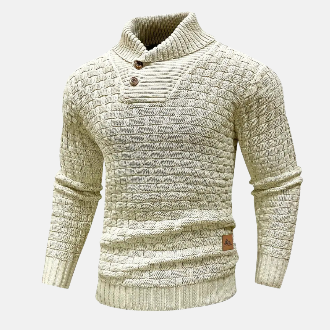 Soft Men's Knit Sweater - Shawl Collar, Knit, Casual Khaki - Tophatter Daily Deals