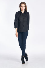 Women's Long Sleeve Button Placket Detailed Shirt Tops / Button Down - Tophatter Daily Deals