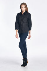 Women's Long Sleeve Button Placket Detailed Shirt Tops / Button Down - Tophatter Daily Deals