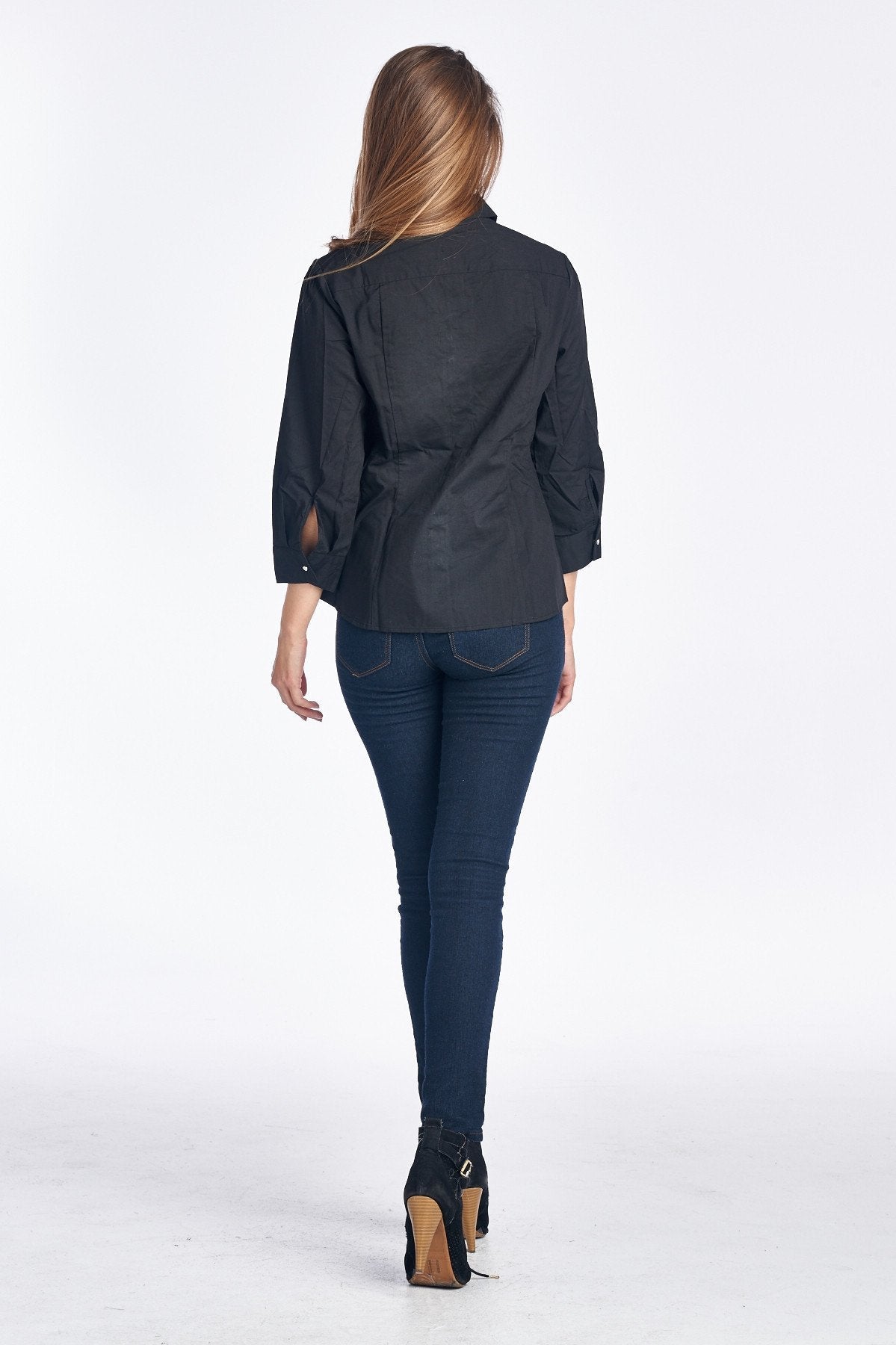 Women's Long Sleeve Button Placket Detailed Shirt Tops / Button Down - Tophatter Daily Deals