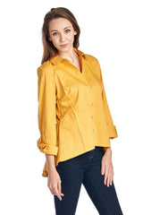 Women's Long Sleeve Button Down Woven/Knit Top Tops / Button Down - Tophatter Daily Deals
