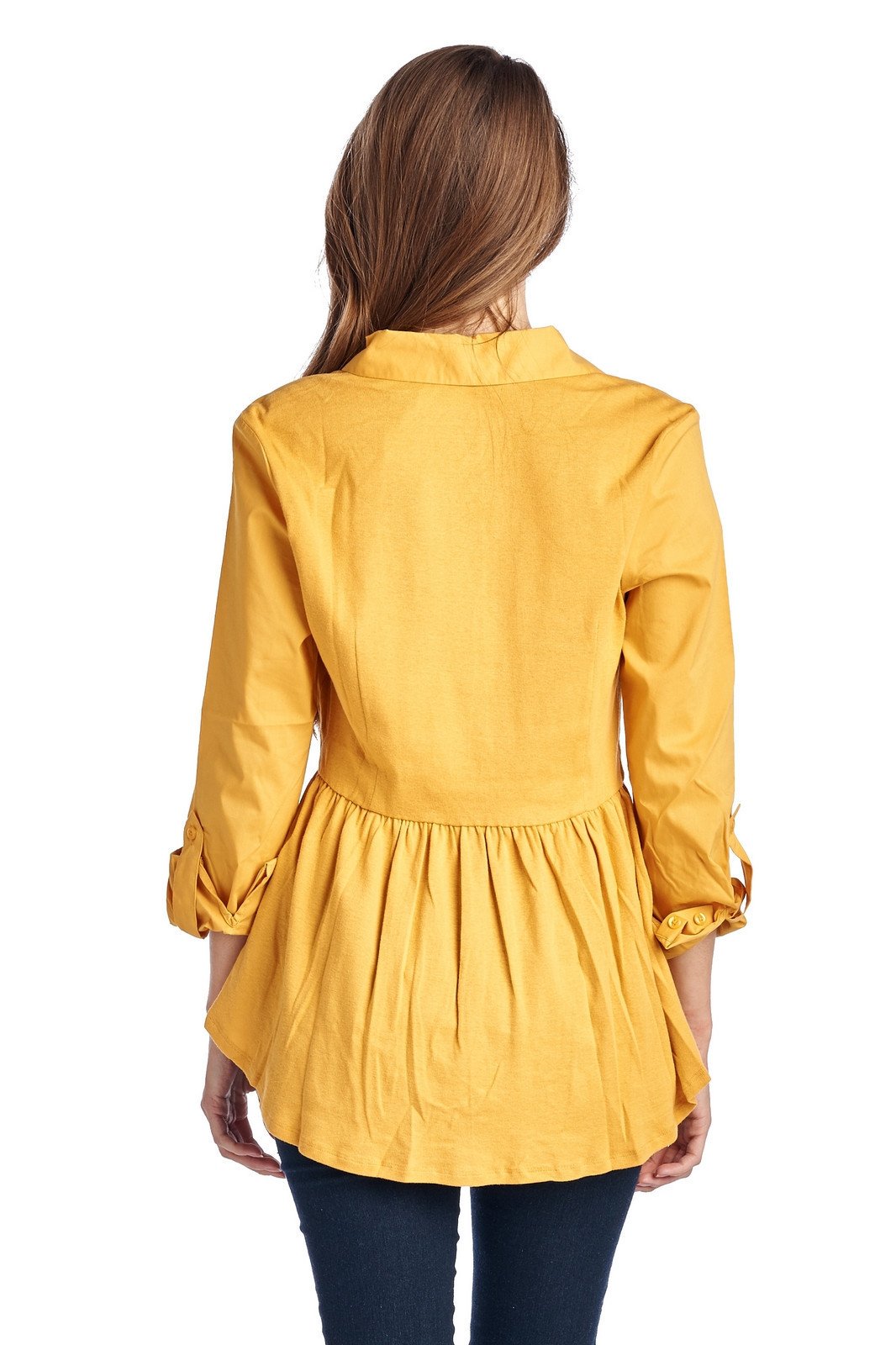 Women's Long Sleeve Button Down Woven/Knit Top Tops / Button Down - Tophatter Daily Deals