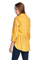 Women's Long Sleeve Button Down Woven/Knit Top Tops / Button Down - Tophatter Daily Deals