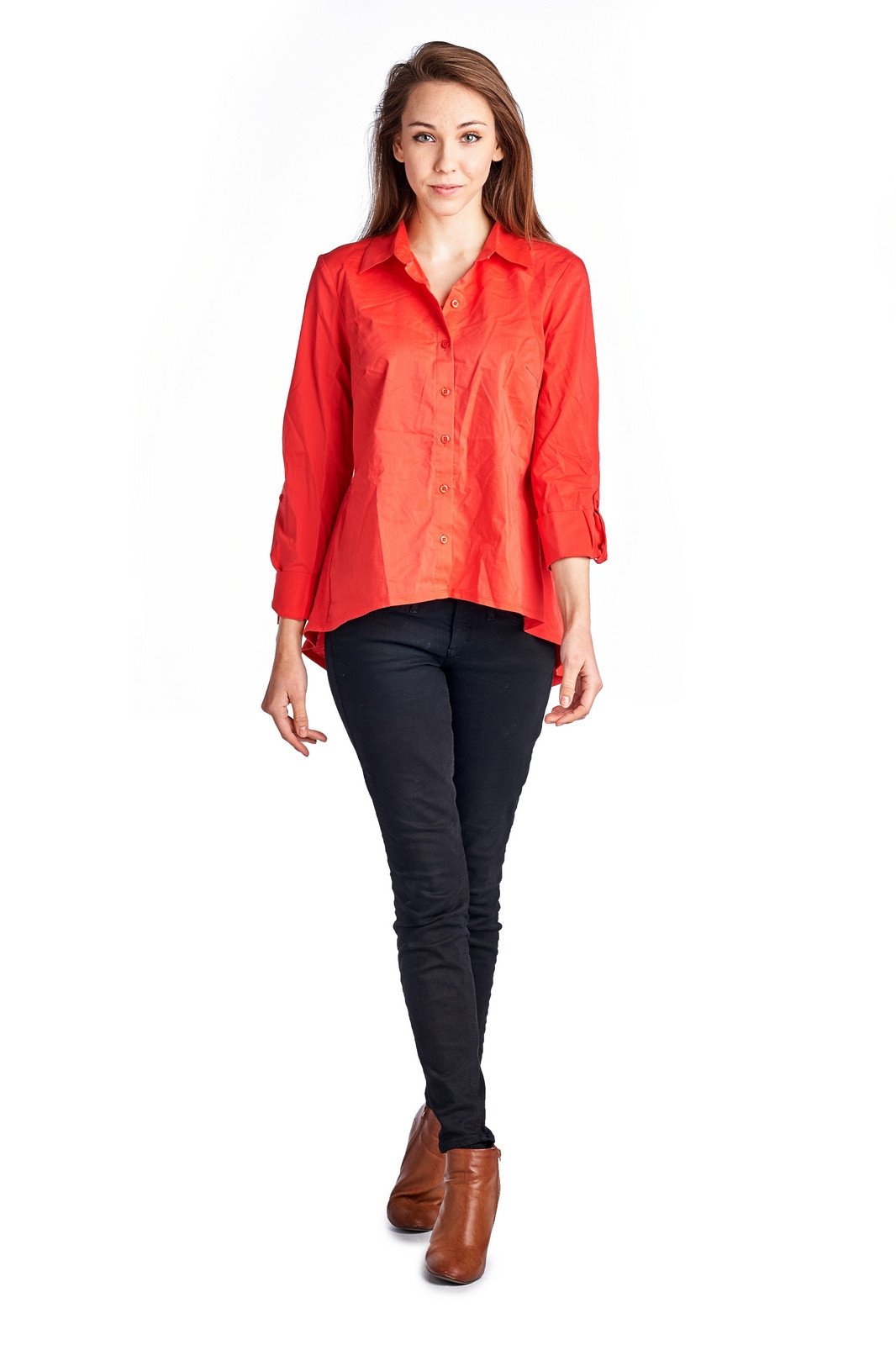 Women's Long Sleeve Button Down Woven/Knit Top Tops / Button Down - Tophatter Daily Deals