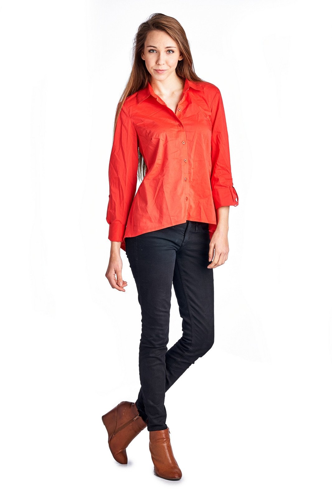 Women's Long Sleeve Button Down Woven/Knit Top Tops / Button Down - Tophatter Daily Deals