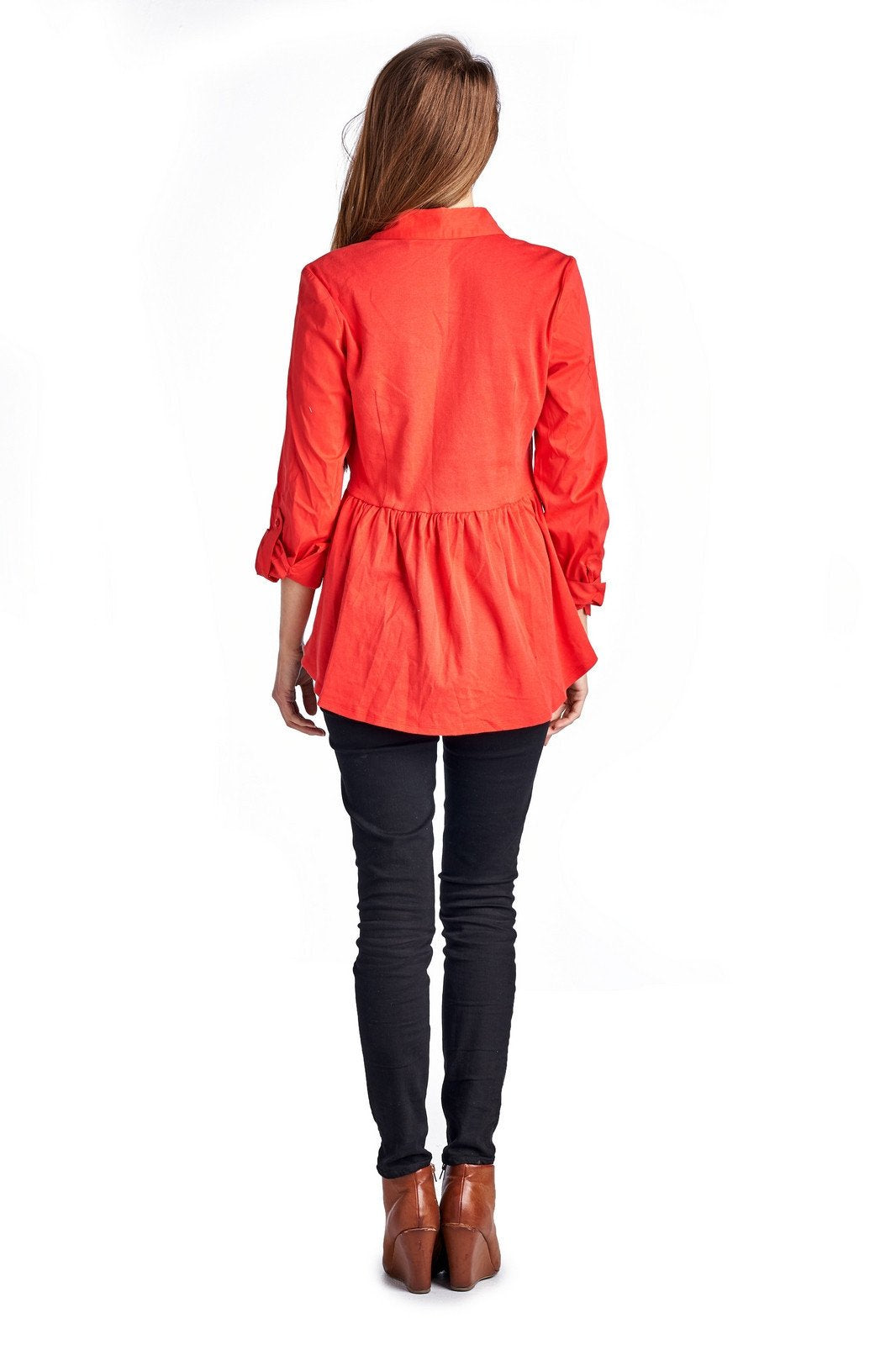 Women's Long Sleeve Button Down Woven/Knit Top Tops / Button Down - Tophatter Daily Deals