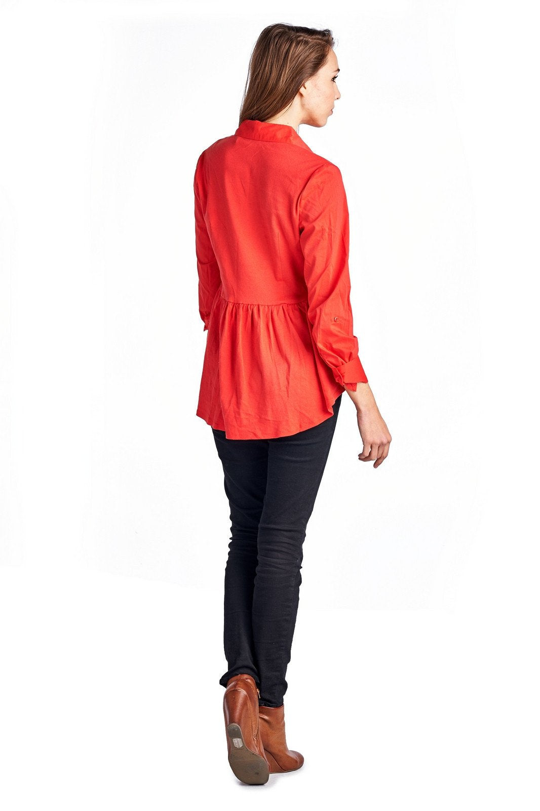 Women's Long Sleeve Button Down Woven/Knit Top Tops / Button Down - Tophatter Daily Deals