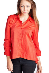 Women's Long Sleeve Button Down Woven/Knit Top Sienna Tops / Button Down - Tophatter Daily Deals
