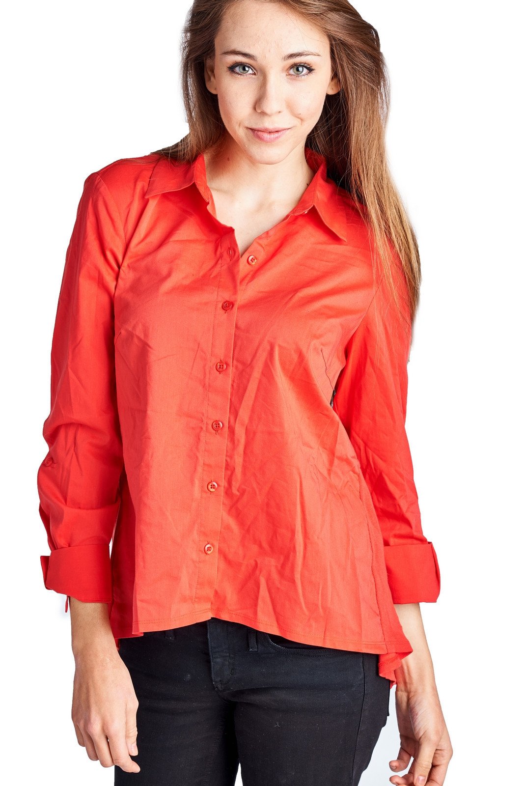 Women's Long Sleeve Button Down Woven/Knit Top Sienna Tops / Button Down - Tophatter Daily Deals