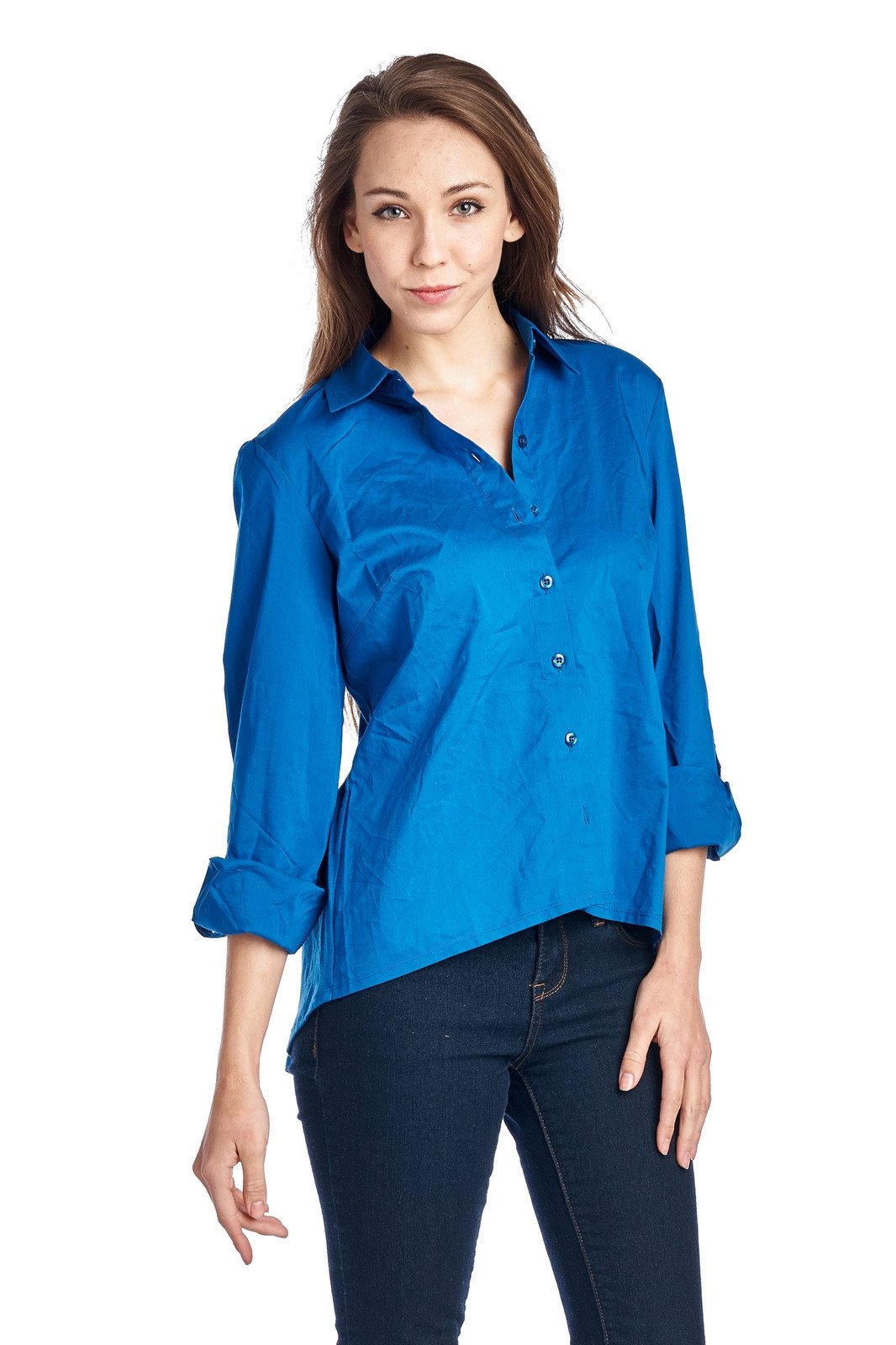 Women's Long Sleeve Button Down Woven/Knit Top Starry Nights Tops / Button Down - Tophatter Daily Deals