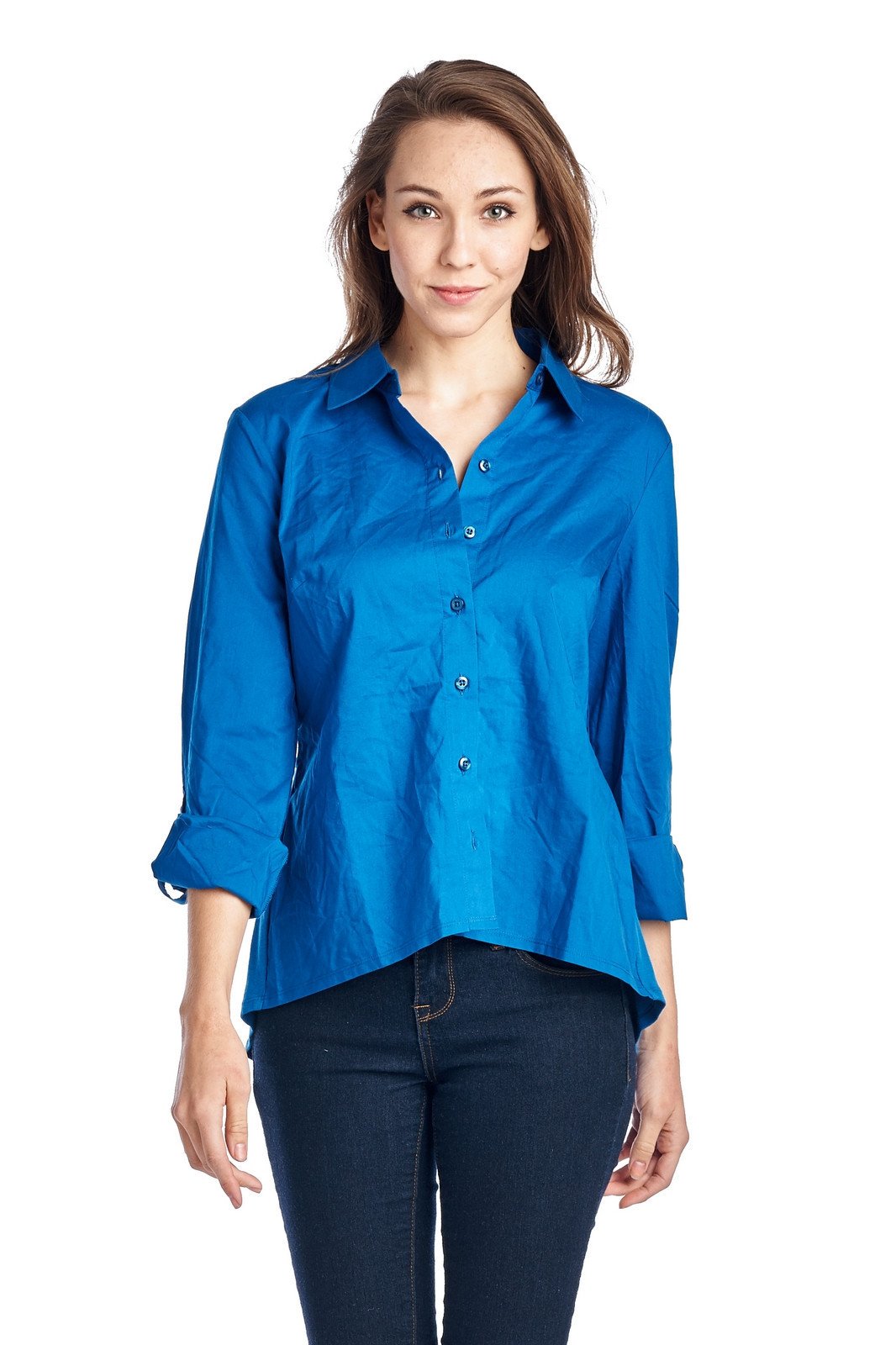 Women's Long Sleeve Button Down Woven/Knit Top Tops / Button Down - Tophatter Daily Deals