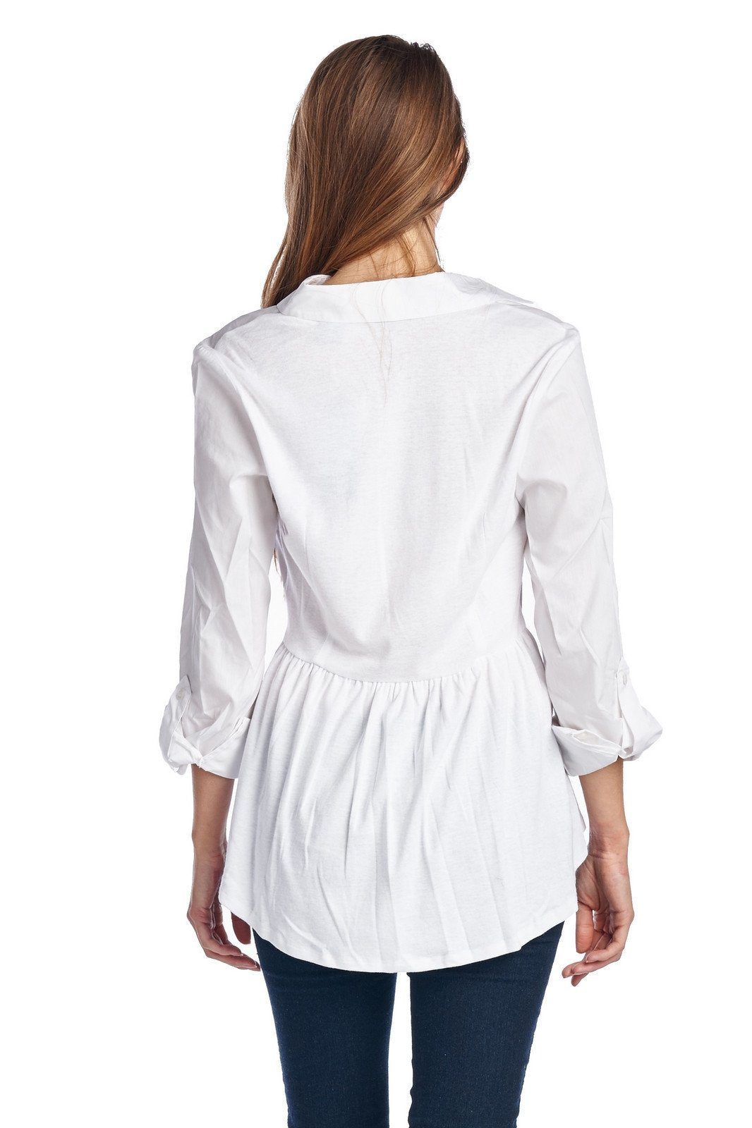 Women's Long Sleeve Button Down Woven/Knit Top Tops / Button Down - Tophatter Daily Deals