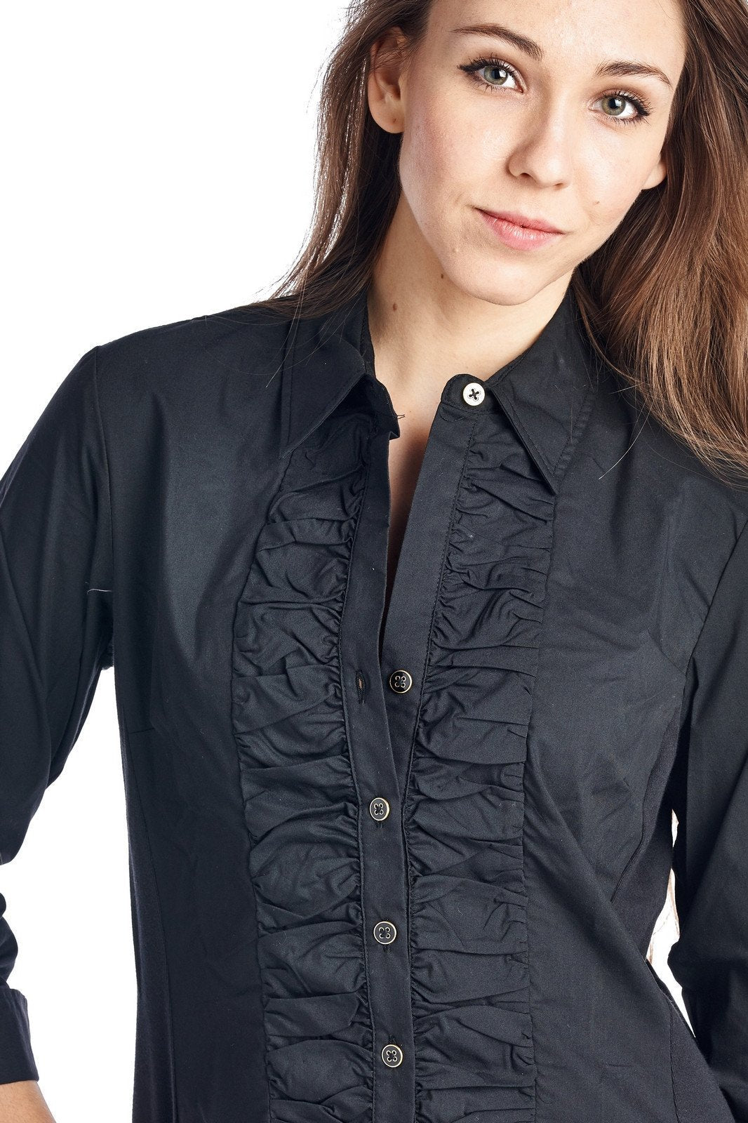 Women's Long Sleeve Button Down Woven/Knit Shirt Tops / Button Down - Tophatter Daily Deals