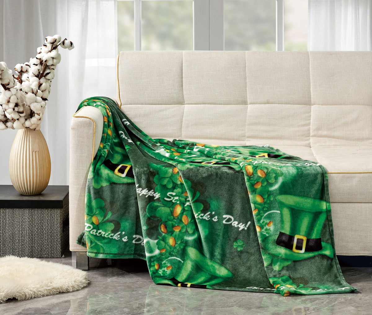 St. Patrick's Day 50" x 70" Throw Blanket Bedding - Tophatter Daily Deals