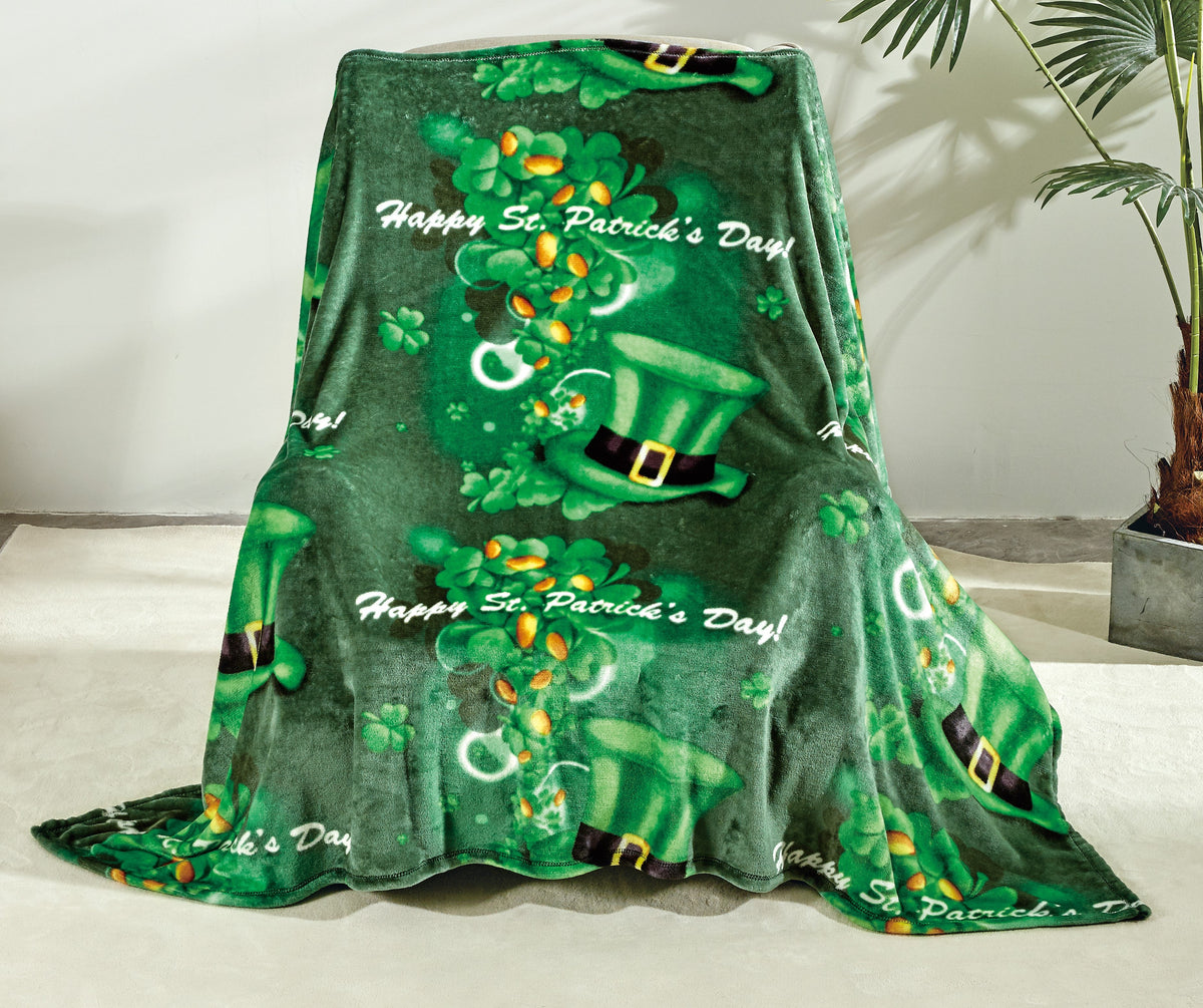 St. Patrick's Day 50" x 70" Throw Blanket Bedding - Tophatter Daily Deals