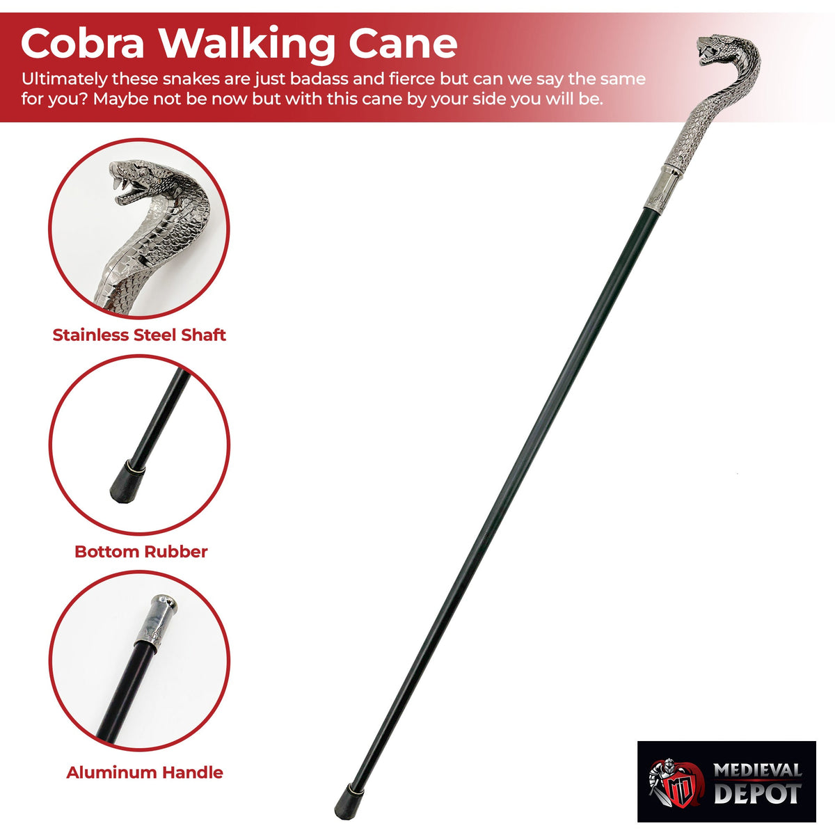 Striking Distance Cobra Sword Cane novelty items - Tophatter Daily Deals