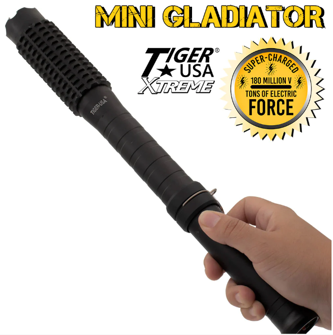 STUN BATON 125M Volts w/ LED Flashlight Stun Gun Tiger USA - Mini Gladiator SD-StunGun - Tophatter Daily Deals