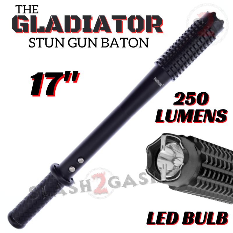 STUN BATON 180M Volts w/ LED Flashlight Stun Gun Tiger USA - The Gladiator SD-StunGun - Tophatter Daily Deals