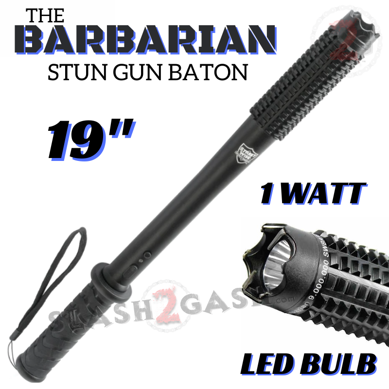 STUN BATON 9M Volts w/ LED Flashlight Stun Gun Streetwise - The Barbarian SD-StunGun - Tophatter Daily Deals
