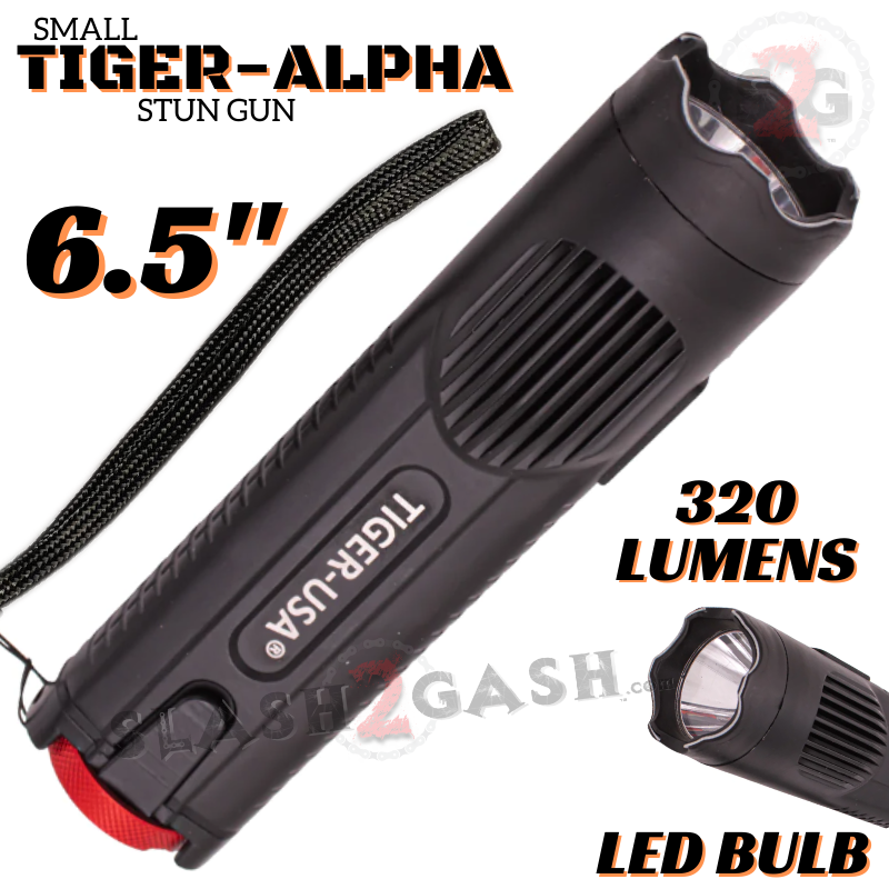 STUN GUN 150M Volts w/ LED Flashlight Tiger USA Police Grade - Tiger Alpha SD-StunGun - Tophatter Daily Deals