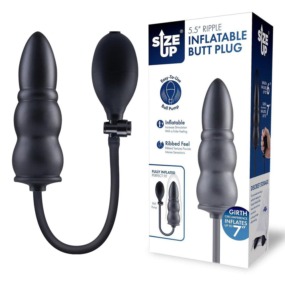 Size Up Ripple 5.5 Inch Inflatable Ribbed Butt Plug > Anal Range > Tunnel and Stretchers - Tophatter Daily Deals
