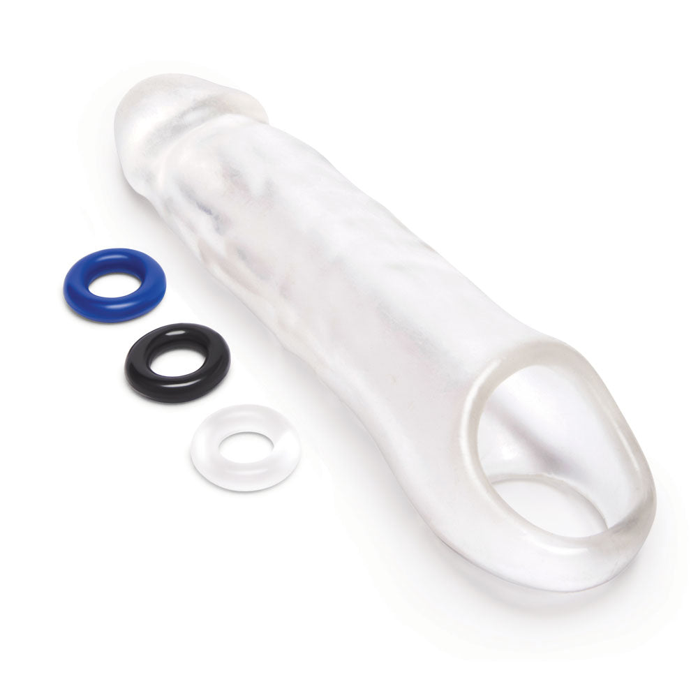 Size Up 3 Inch See Thru Penis Extender with Ball Loop > Sex Toys For Men > Penis Sleeves - Tophatter Daily Deals