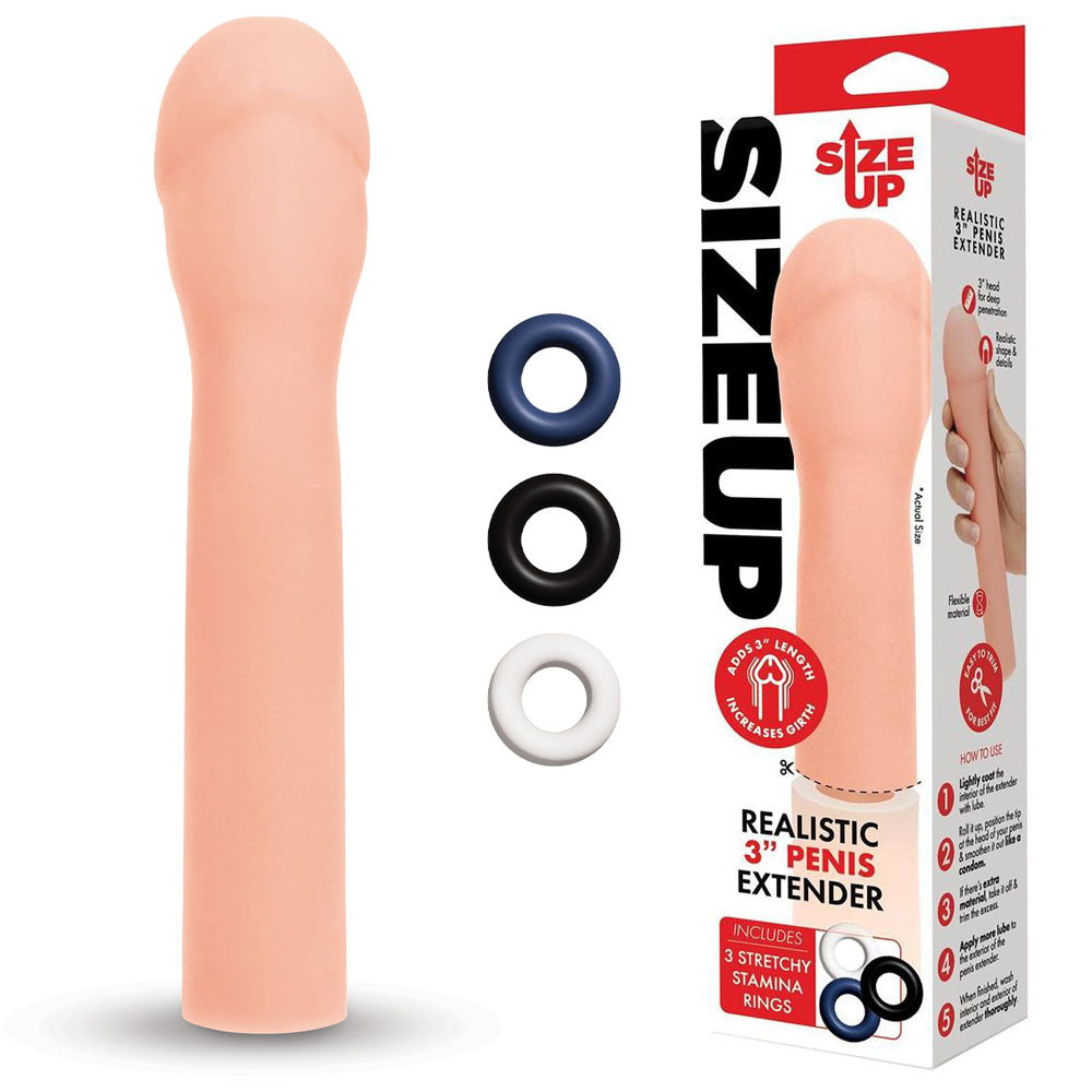 Size Up Realistic 3 Inch Penis Extender > Sex Toys For Men > Penis Sleeves - Tophatter Daily Deals