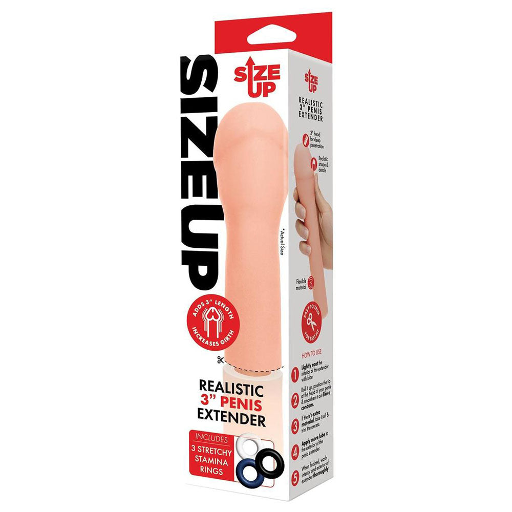 Size Up Realistic 3 Inch Penis Extender > Sex Toys For Men > Penis Sleeves - Tophatter Daily Deals