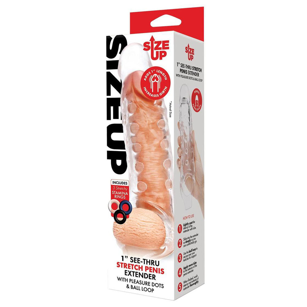 Size Up 1 Inch See Thru Stretch Penis Extender > Sex Toys For Men > Penis Sleeves - Tophatter Daily Deals