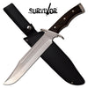 Survivor 10" Blade Brown Wood Handle Full Tang Bowie Knife - Tophatter's Army Products & Self Defense Collectible Weapons - Tophatter Daily Deals