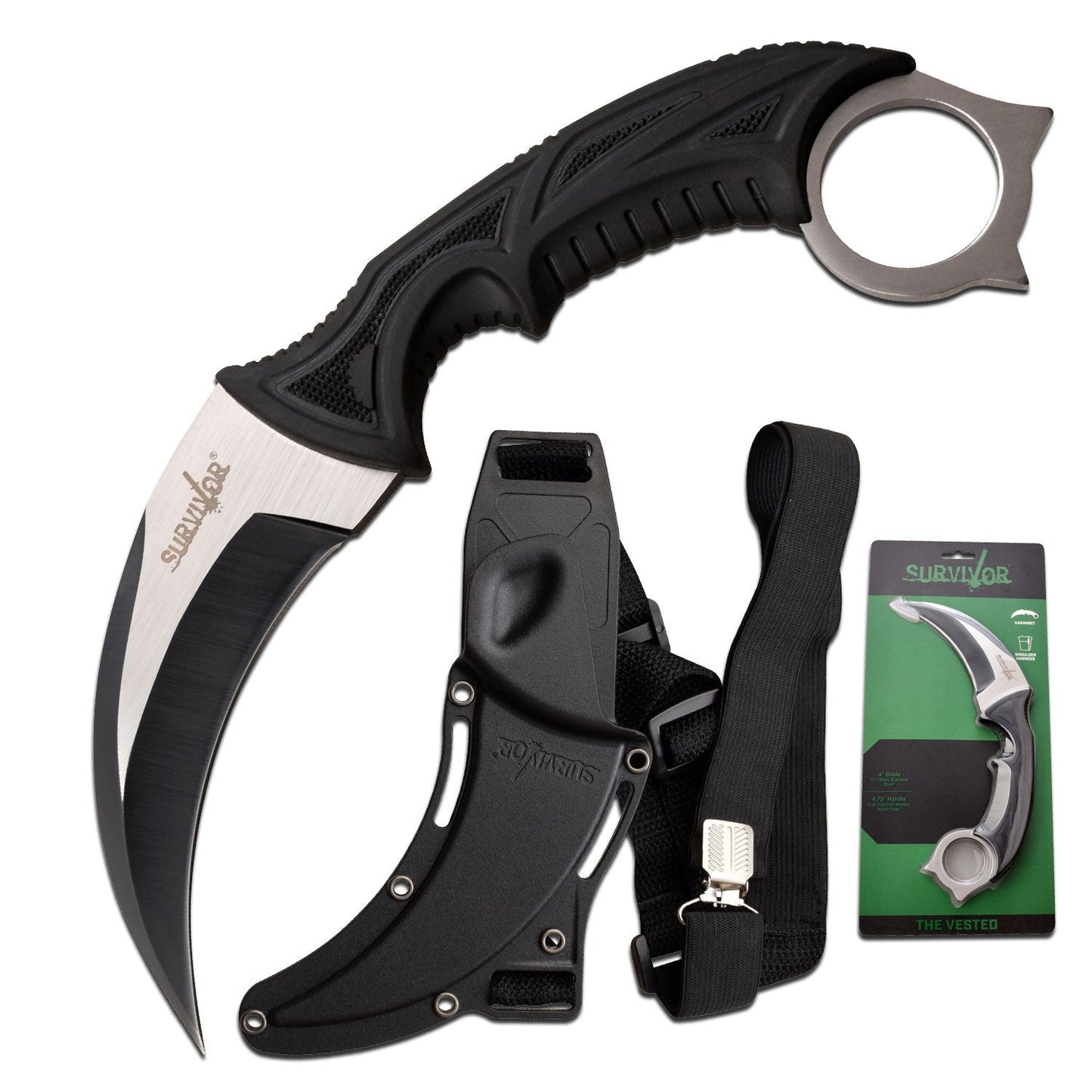 SURVIVOR - THE VESTED - FIXED BLADE KNIFE "HARNESS" - Tophatter Daily Deals