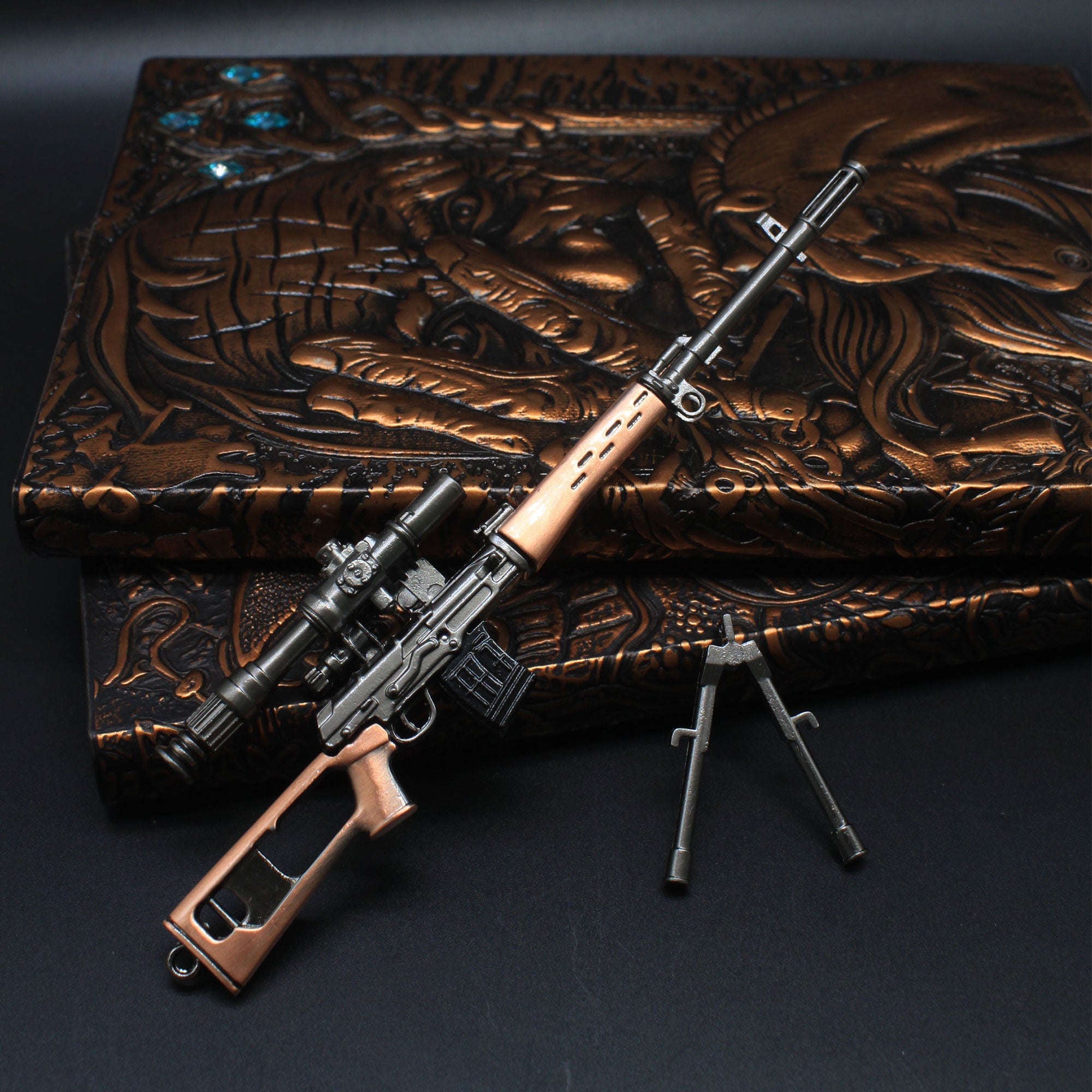 SVD Dragunov Sniper Metal Miniature Rifle 17CM/6.7" - Tophatter Daily Deals