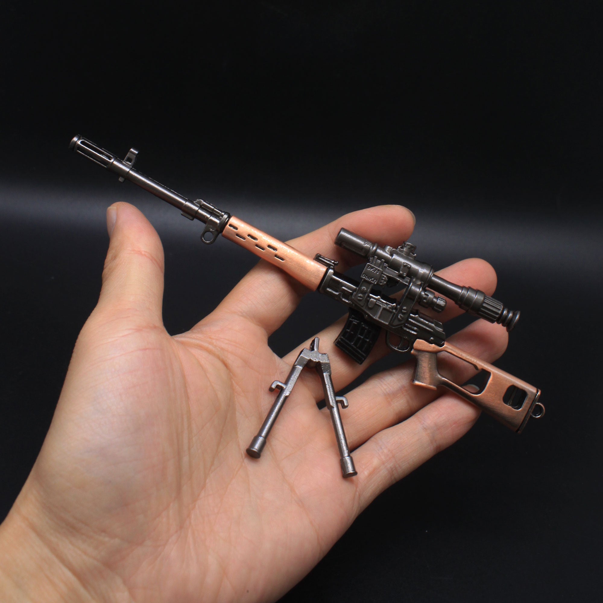 SVD Dragunov Sniper Metal Miniature Rifle 17CM/6.7" - Tophatter Daily Deals