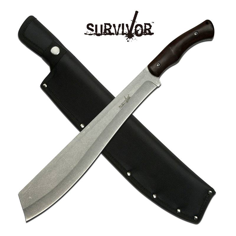 18" Pakkawood Handle Full Tang Outdoor Machete Knife Collectible Weapons - Tophatter Daily Deals