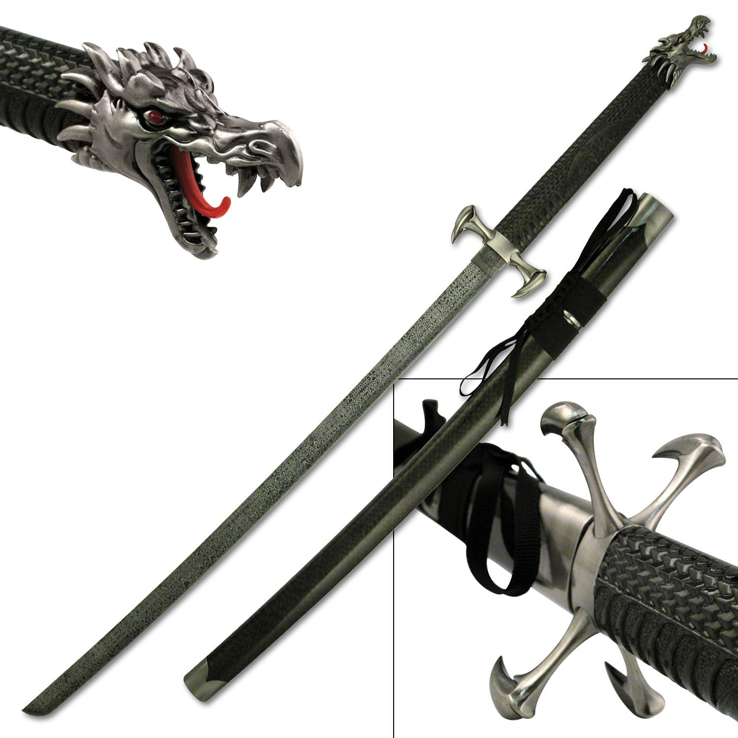 BladesUSA - Samurai Sword - Dragon Claw Katana with Display Stand - Tophatter Daily Deals