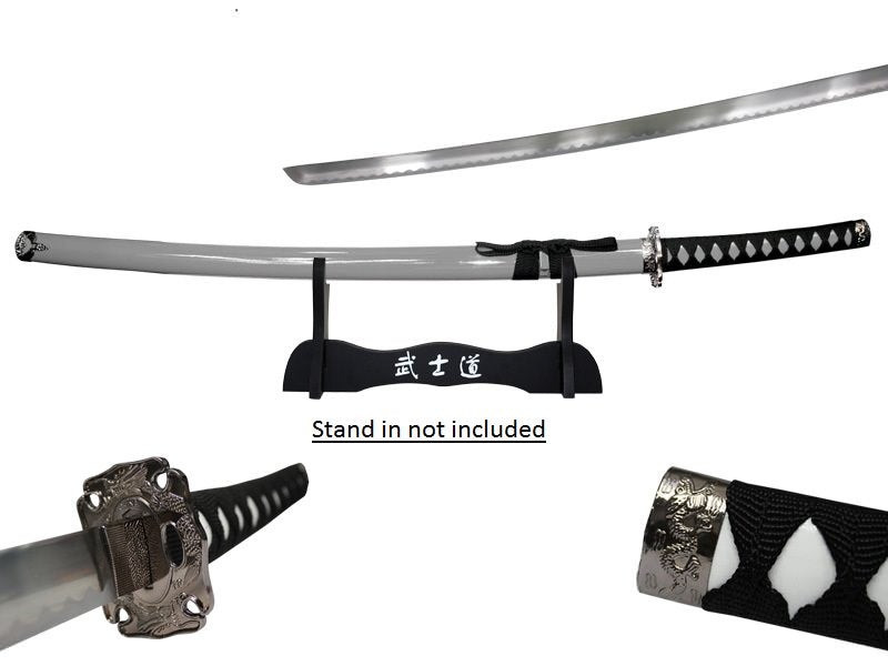 40 Inch Silver Dragon Samurai Sword - TOPHATTER'S ARMORY DEALS Collectible Weapons - Tophatter Daily Deals