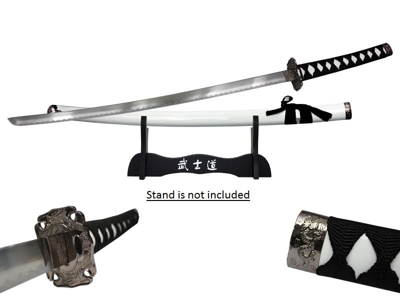 40 Inch White Dragon Samurai Sword Collectible Weapons - Tophatter Daily Deals
